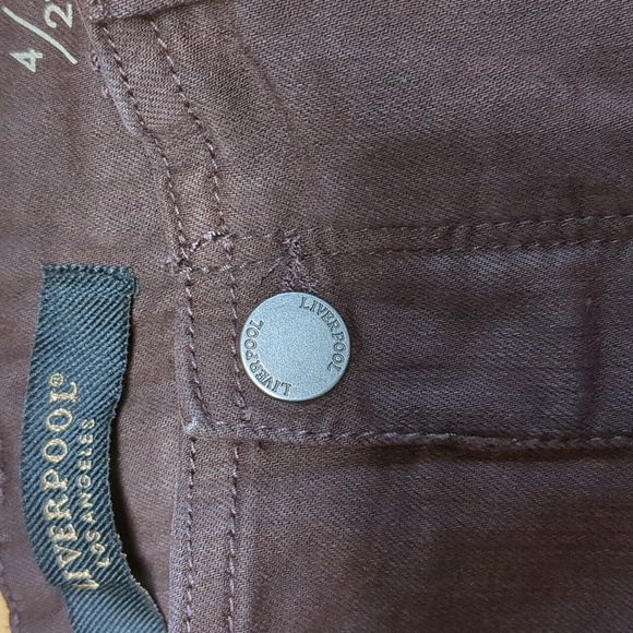 Liverpool The Ankle Skinny pull on denim in brown mocha mousse size 4/27 - Picture 6 of 6